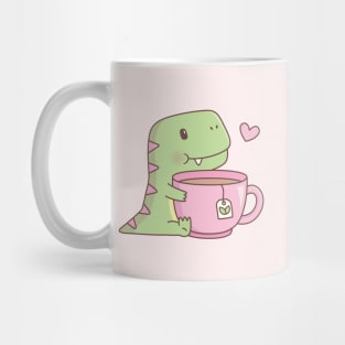 Cute Little Dino Hugging Teacup Mug